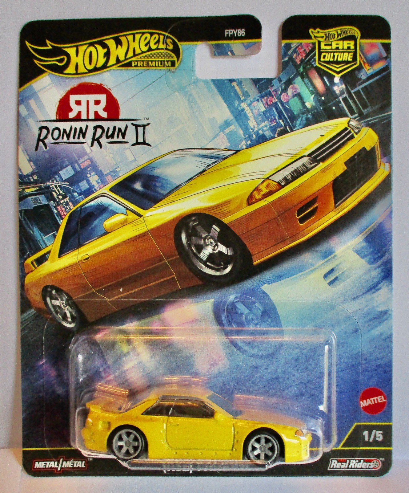 HOT WHEELS CAR CULTURE RONIN RUN II NISSAN SKYLINE GT-R R32 PANDEM YELLOW 1/5