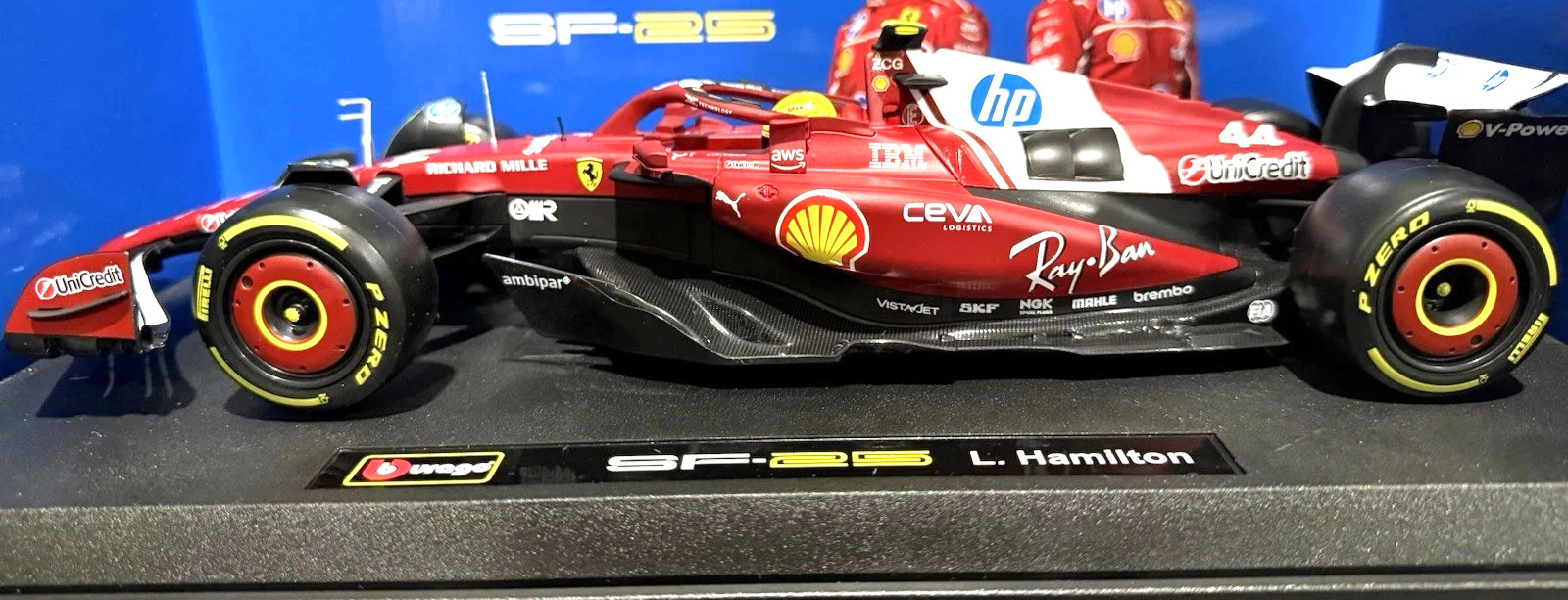 Ferrari SF-25 #44 Lewis Hamilton Formula 1 Race Car 2025 1/18 Diecast Burago