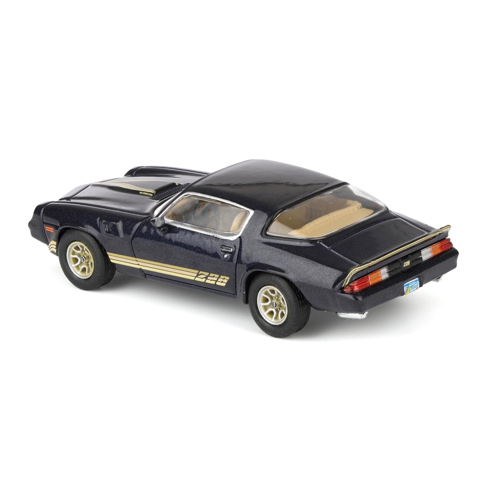 1/64 1981 Chevrolet Camaro Z28 Dark Blue Metallic with Gold Striping by IXO Amer