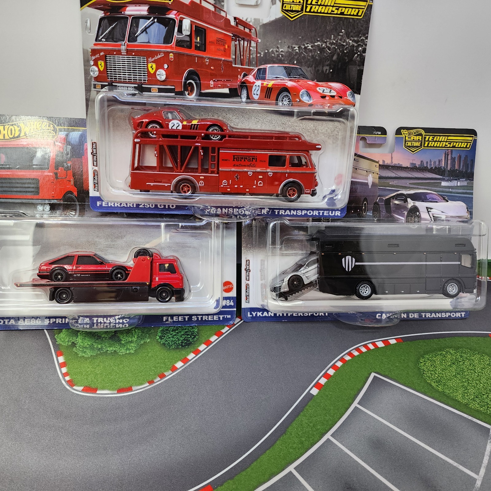 3 Car Set Case H * 2025 Hot Wheels Team Transport Car Culture w/ Ferrari GTO