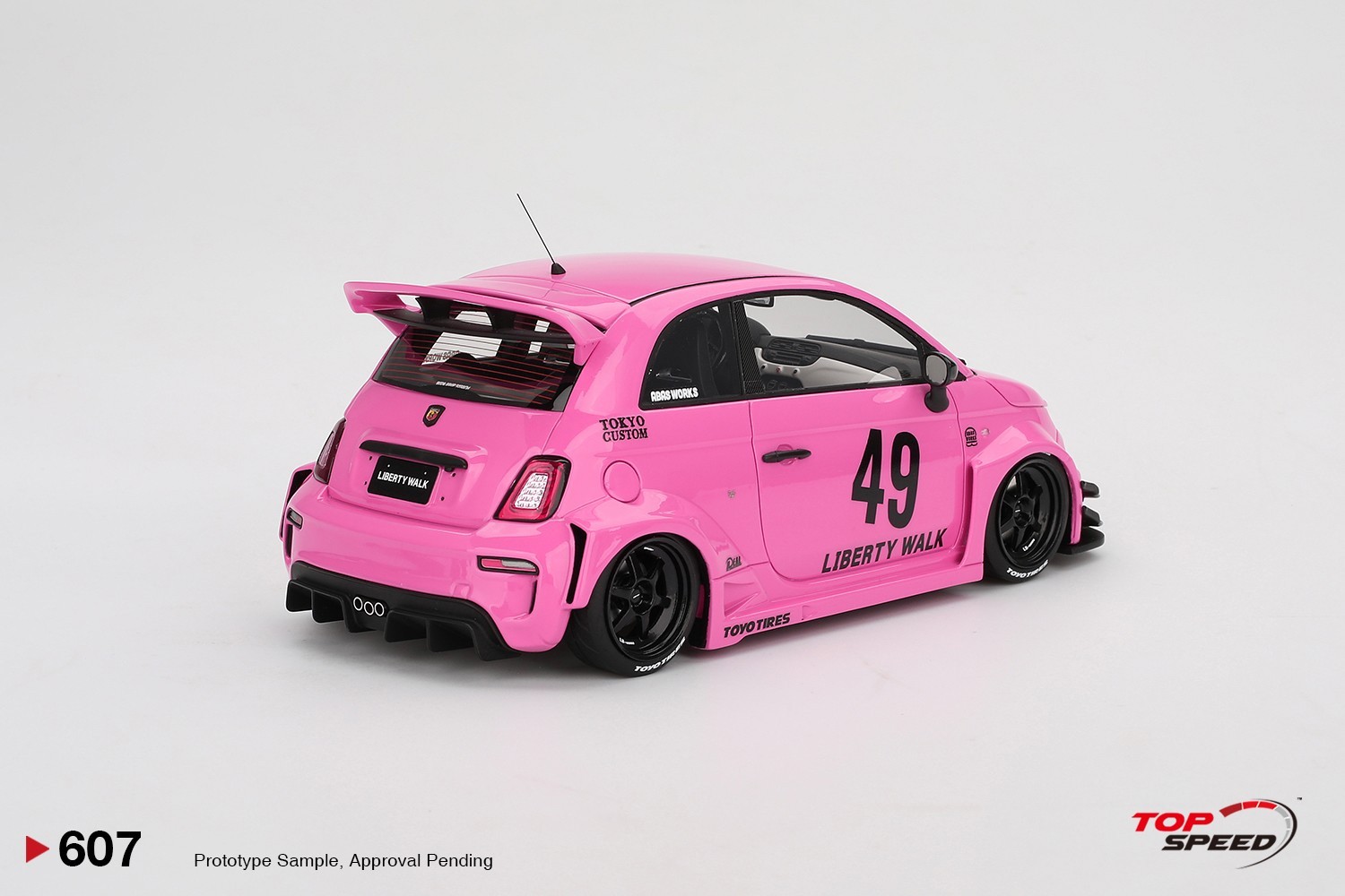 Top Speed 1:18 LB-WORKS x Abas Works Abarth 595 Pink TS0607