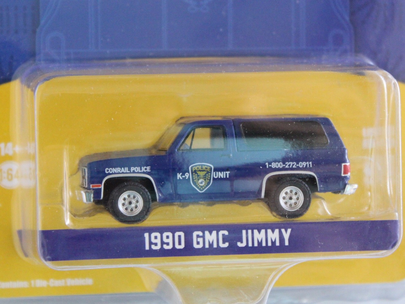 1990 GMC JIMMY CONRAIL RAILROAD POLICE K-9 UNIT 1/64 scale Diecast NEW 30332