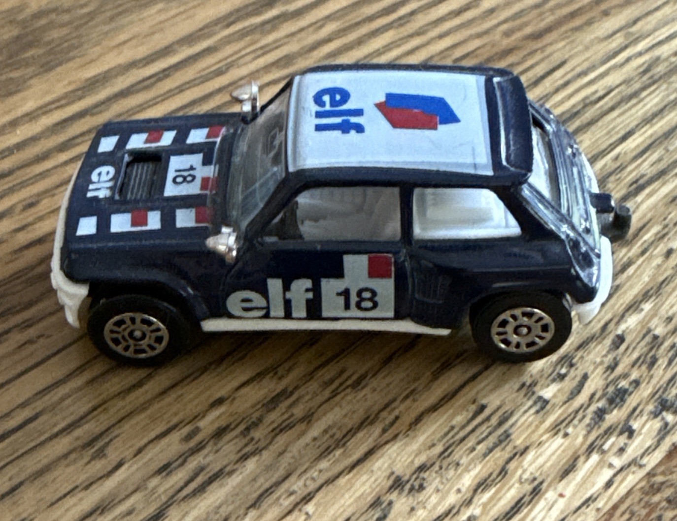 Corgi Renault 5 Turbo Elf Car #18 Blue 10 Spoke Wheels Made in United Kingdom