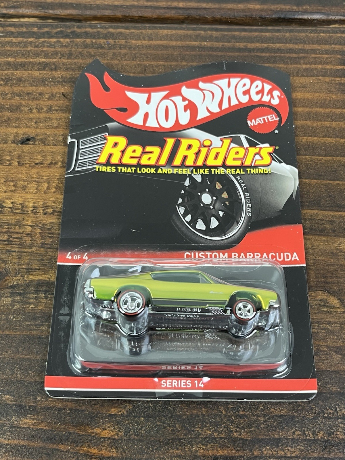 Hot Wheels RLC Real Rider Series 14 Custom Barracuda, Lime Green 0703/5000