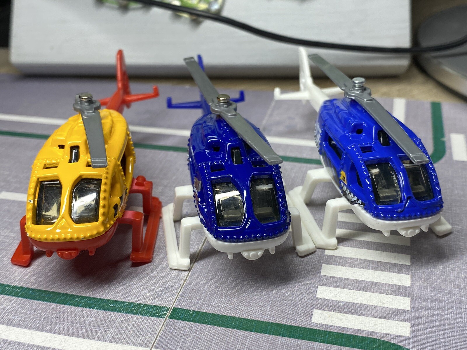 Matchbox 3 X 2001 Rescue Helicopter, News Chopper, Police, Fire Mb.541, Coast