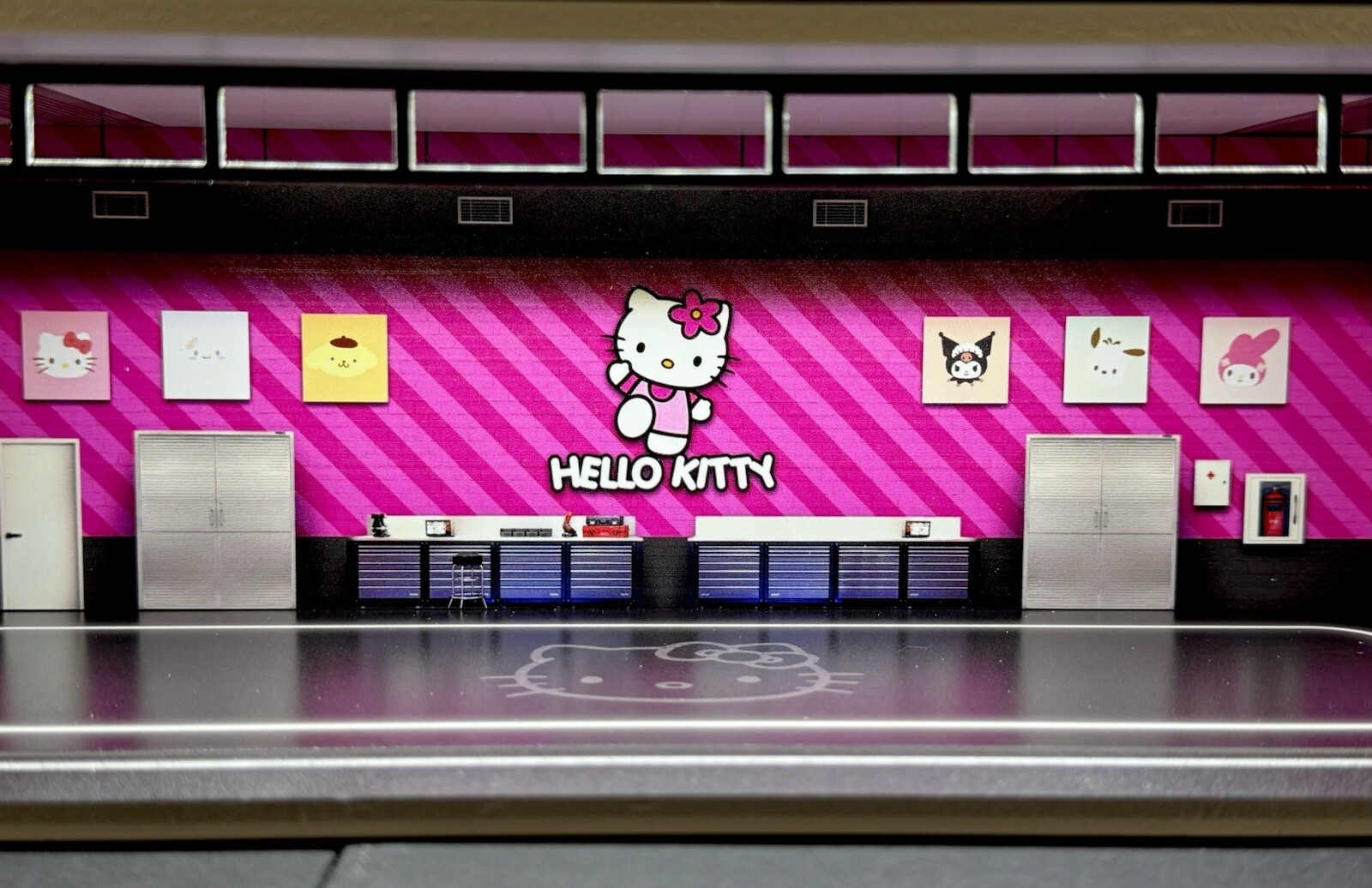 Hello Kitty V2 Theme FOR Hot Wheels 1:64 Model Diorama Garage LED Lighting!