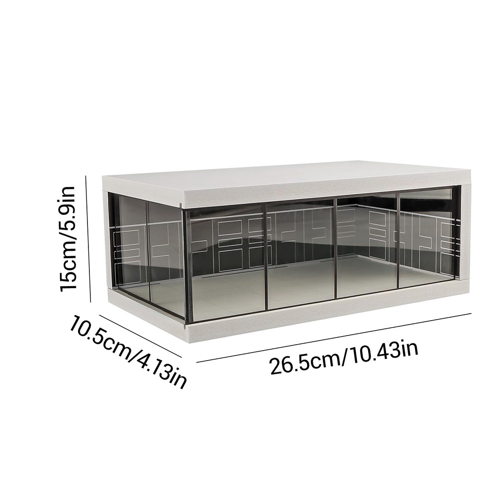 Display Case for 1/64 Diecast Model Car LED Light Showroom Scene Garage