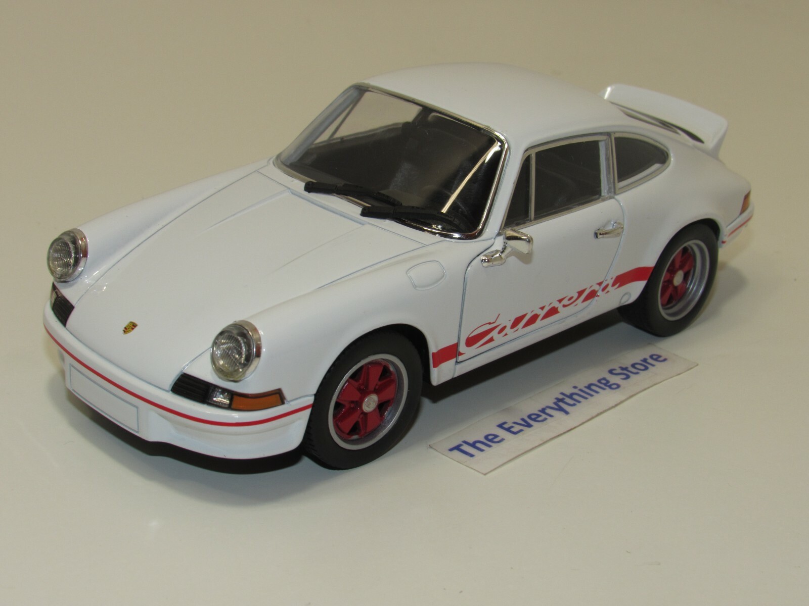 WELLY PORSCHE 911 CARRERA RS 2.7 1/24 SCALE BRIGHT WHITE & RED NO BOX FREE SHIP