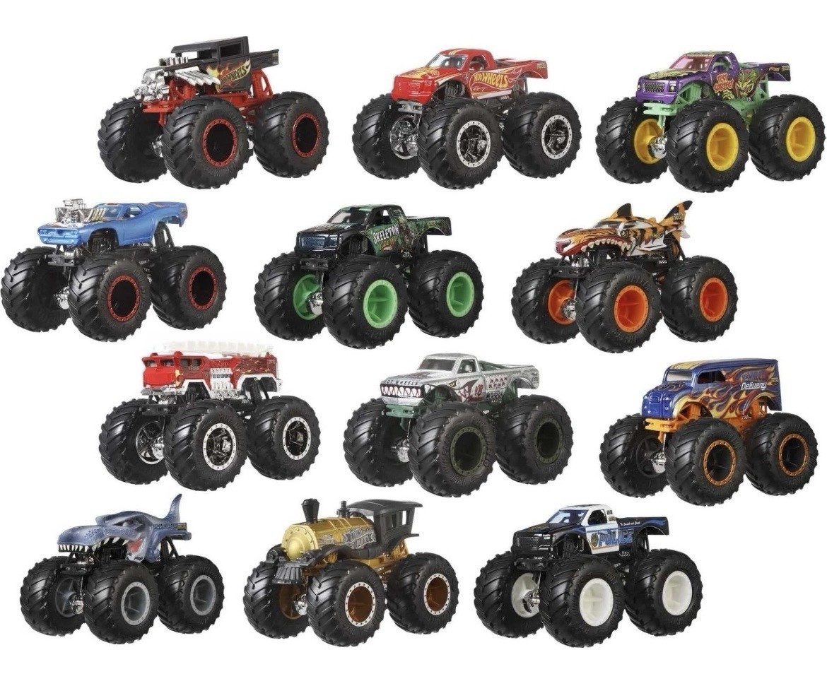 Ultimate Chaos 12 Pack Hot Wheels Monster Trucks 1:64 Scale Die-Cast Toy Vehicle