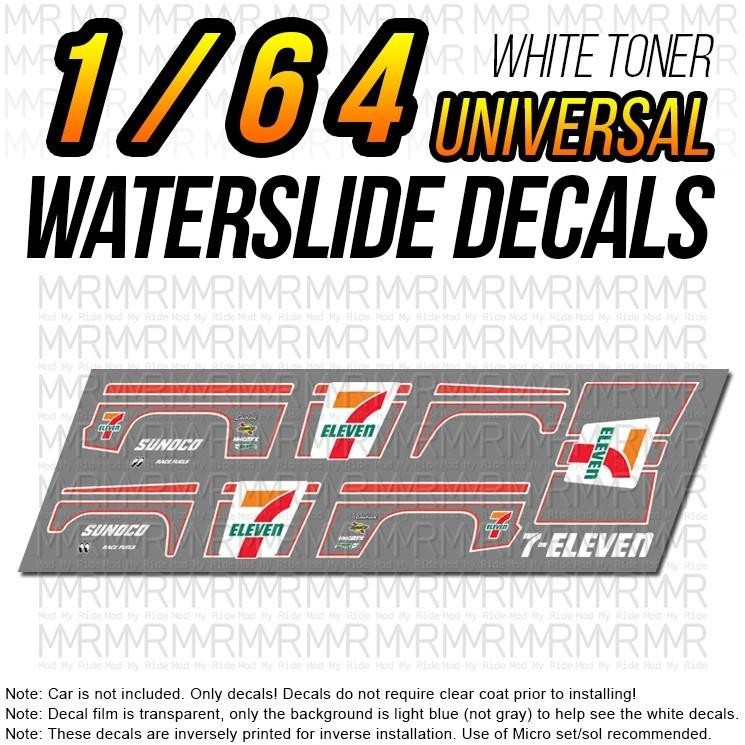 1/64 Scale 711 C10 SILVERADO White Toner Universal WaterSlide Decals for Hot