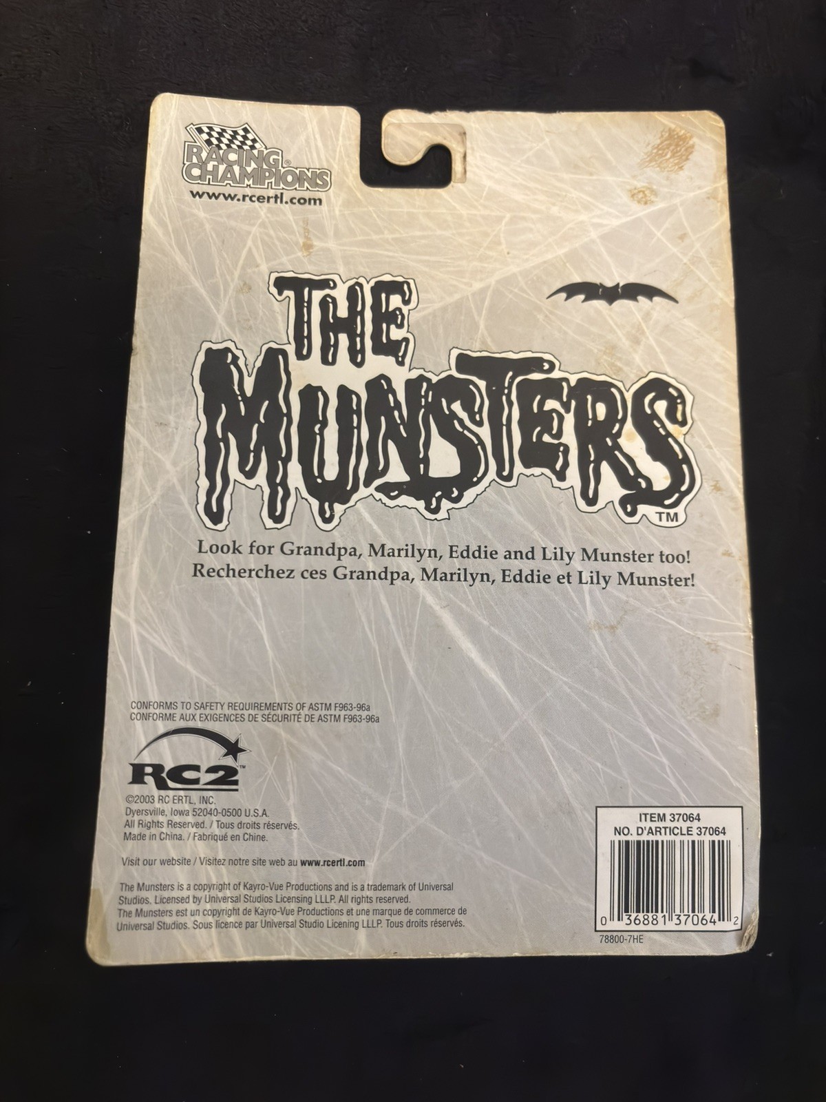 Vintage Racing Champions Koach Diecast Car The Munsters w/ Herman Munster Figure