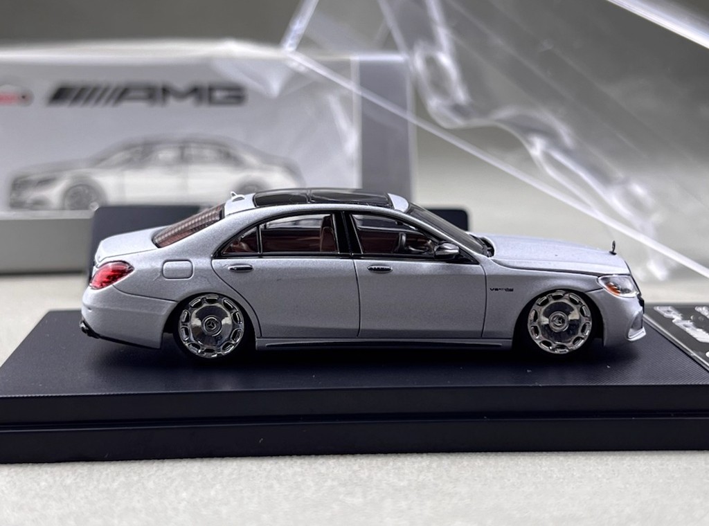RM 1:64 Silver S63 W222 V12 VIP Luxury Sedan Sport Model Diecast Collect Car