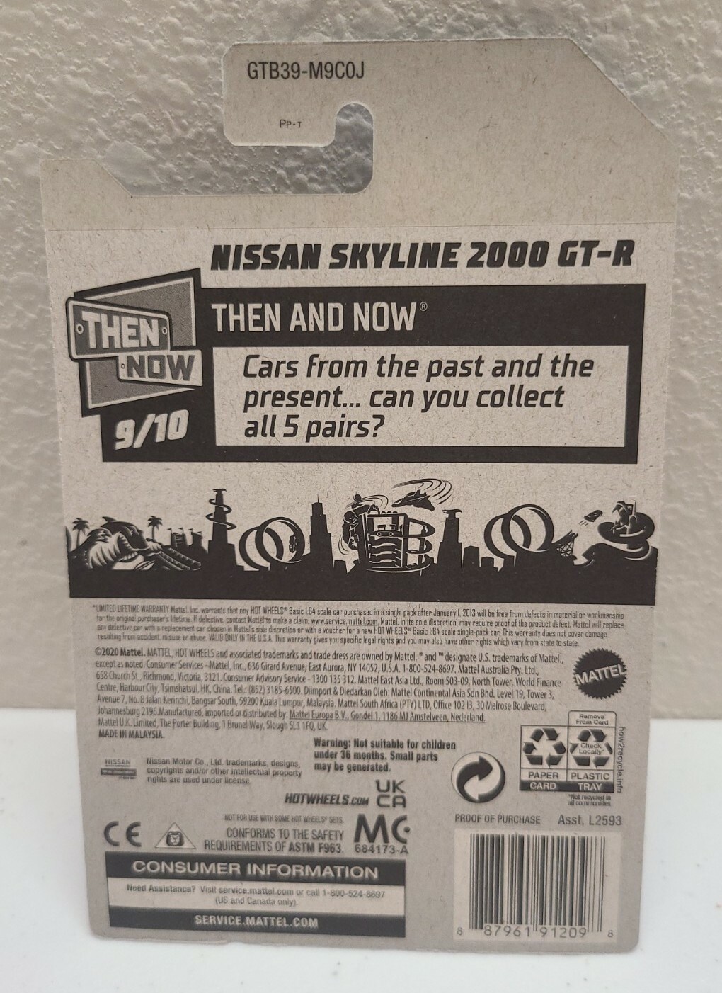 Hotwheels Then & Now – NISSAN SKYLINE 2000 GT-R 9/10 Diecast 1:64 NEW
