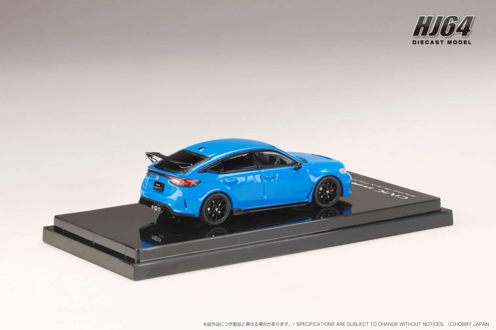 Hobby Japan Blue Honda Civic Type R – Racing Black Package 1:64 Car HJ644063BL
