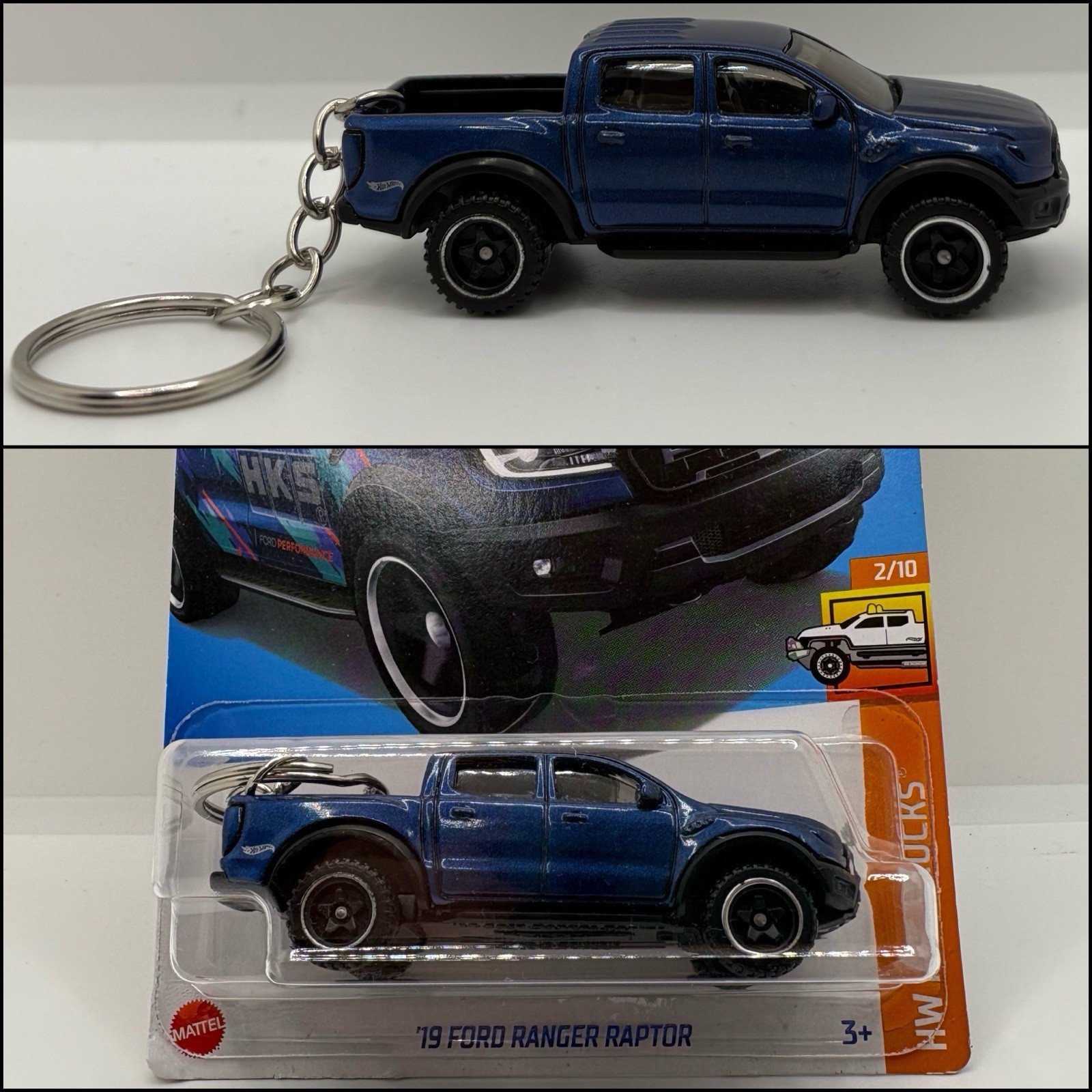 Hot Wheels custom keychain ‘19 Ford Ranger Raptor blue **IN PACKAGE**