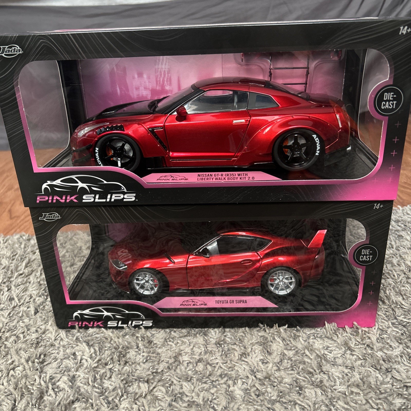 Jada Pink Slips 1:18🔥NISSAN GT-R (R35) LIBERTY WALK 2.0 RHD🔥Toyota GR Supra🔥