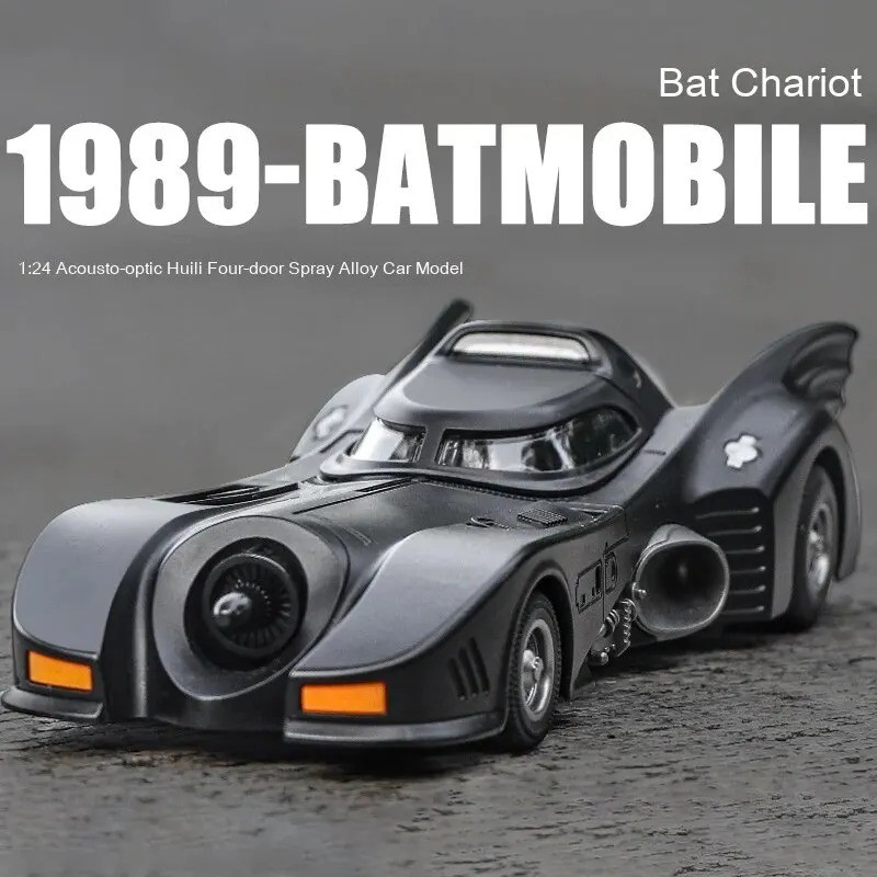 1:24 1989 Batmobile Diecast Model Alloy Car – Sound Light & Spray Mist Toy Gift