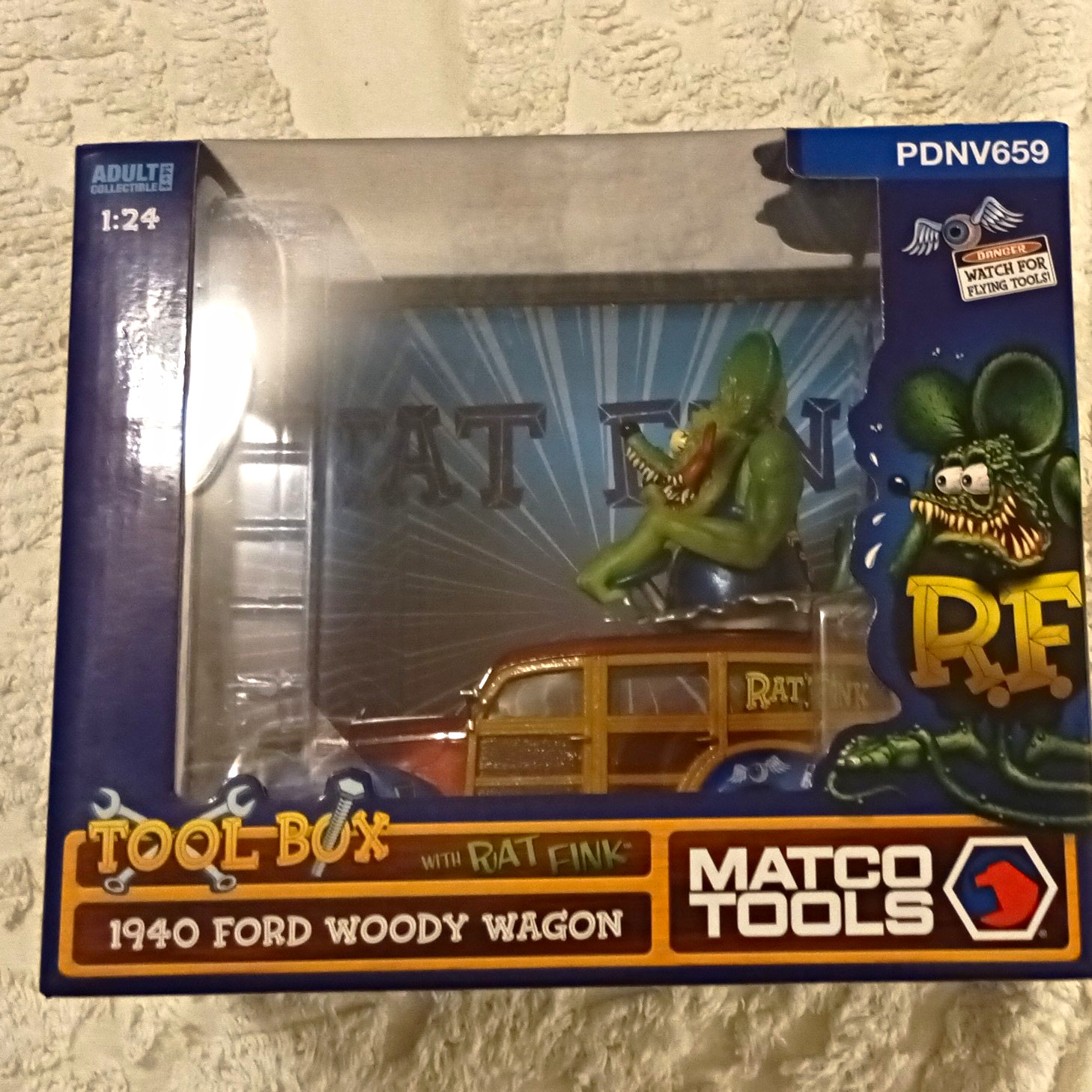 Matco Tools Tool-Box 1:24 1940 Ford Woody Wagon Rat Fink Limited Diecast Notopen