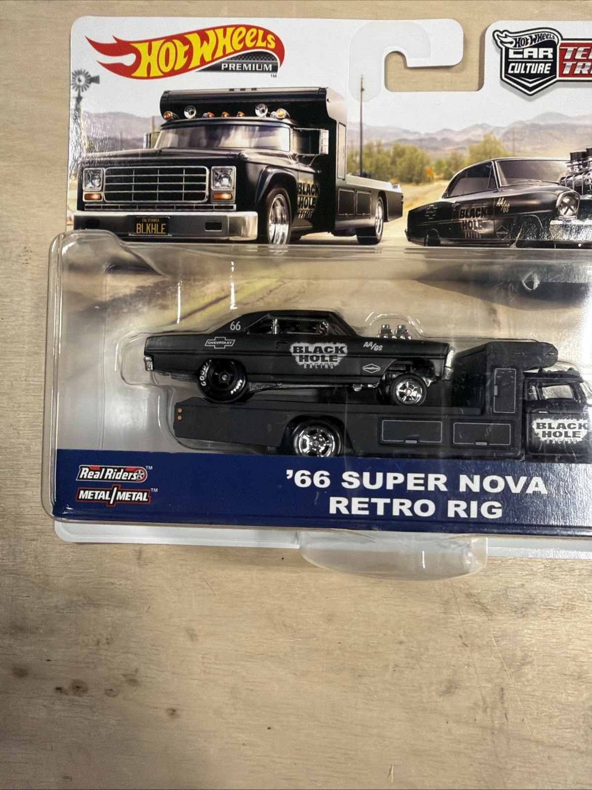 HOT WHEELS PREMIUM CAR CULTURE TEAM TRANSPORT ’66 SUPER NOVA RETRO RIG #7 SEALED