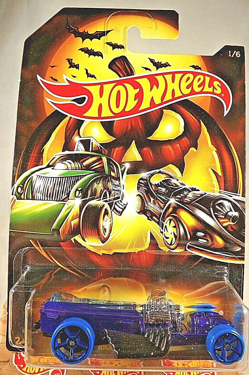 2019 Hot Wheels Kroger Halloween Series 1/6 RIGOR MOTOR Purple w/Blue Wheels OH5
