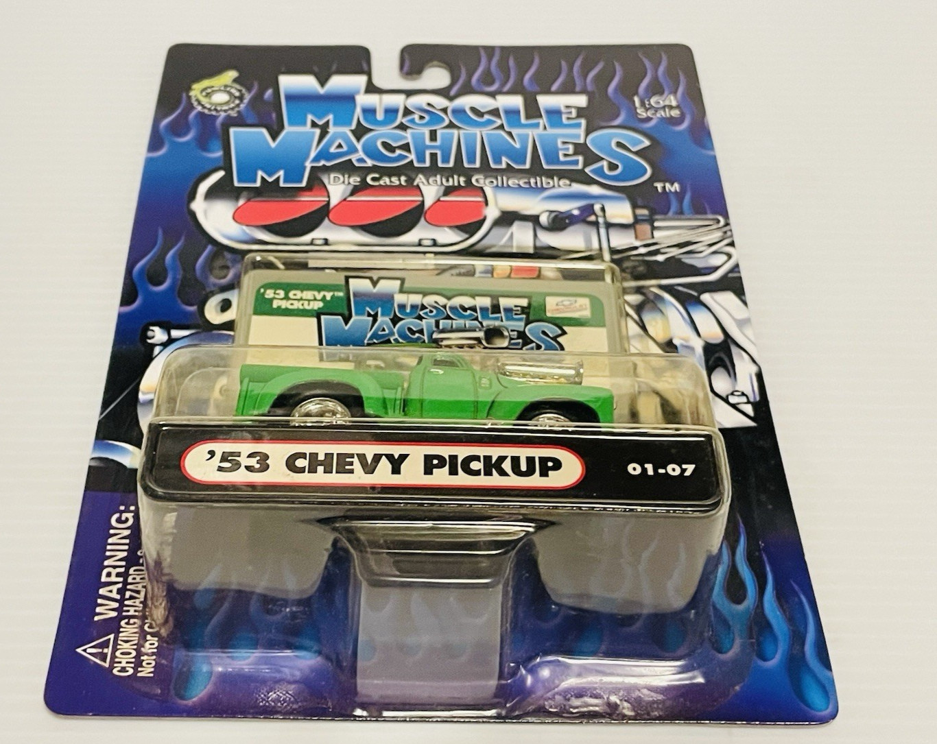 3 Muscle Machines ’55 Nomad ’57 Chevy ’53 Chevy PU 1:64 scale Die Casts Sealed.