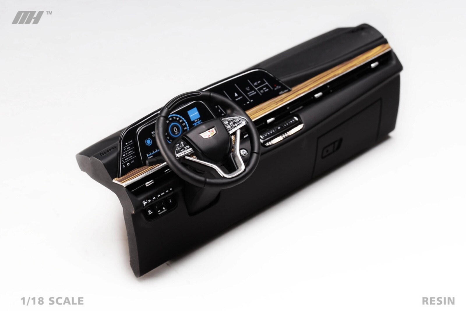 1/18 Motorhelix Cadillac Escalade 2022 in Gloss Black on Carbon Base
