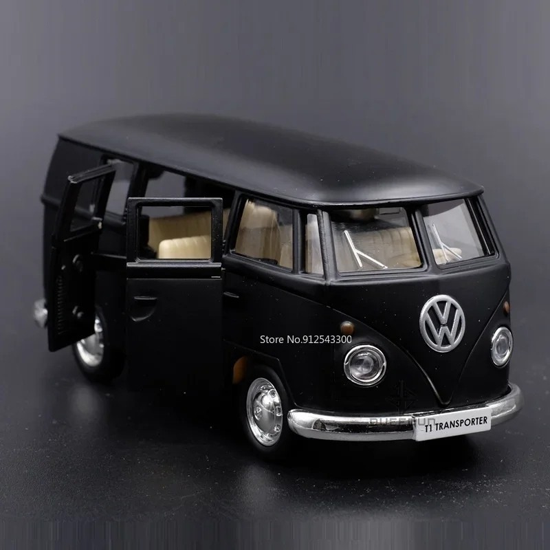 1:36 Retro Bus T1 Transport Kombi Cars Diecast Metal Vehicle Model