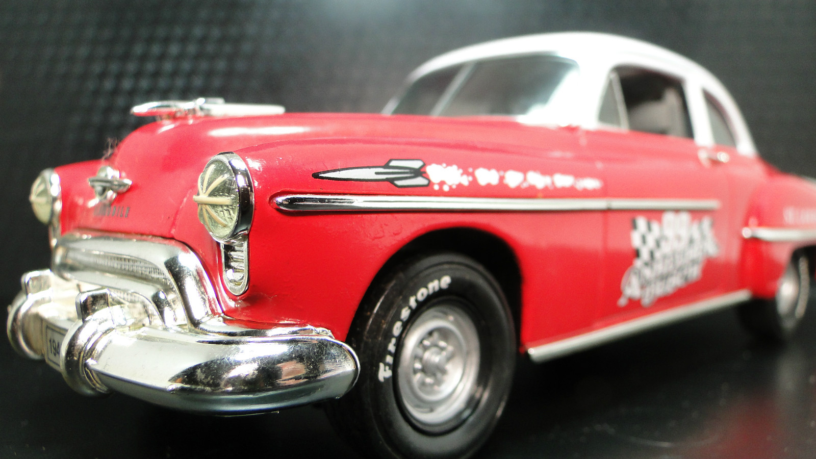 Olds 88 Oldsmobile 1940s Hot Rod Rare Classic Race Car Sports Carousel Red Metal