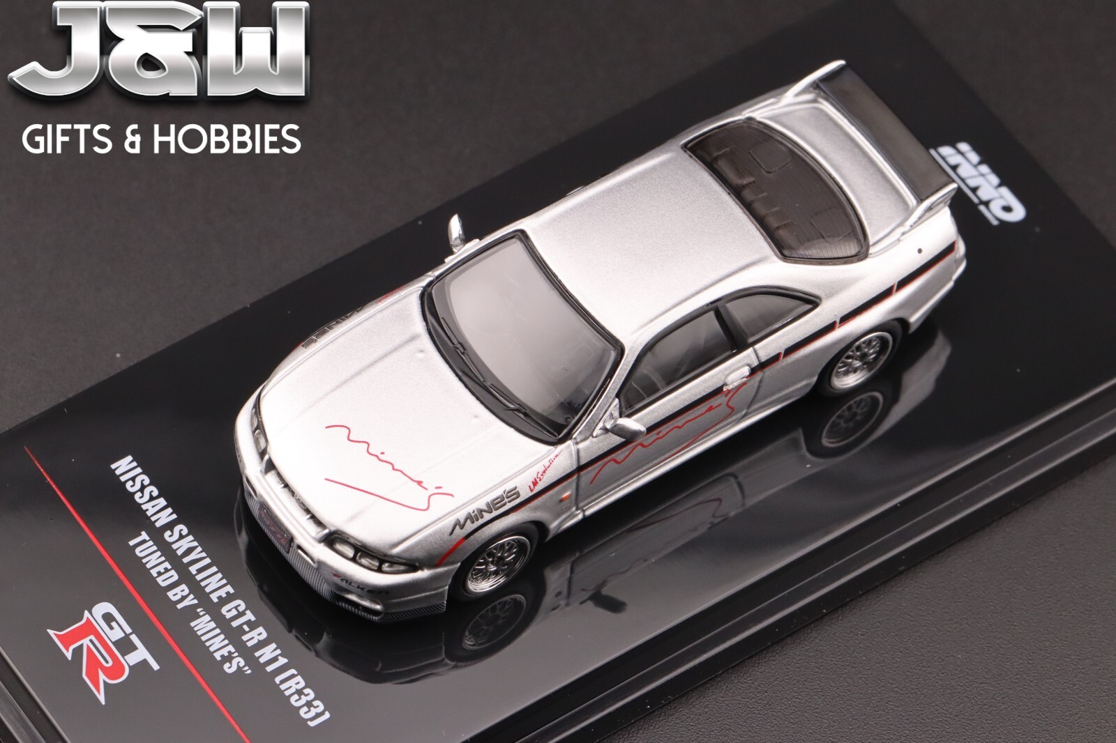 Inno64 Nissan GT-R N1 R33 Tuned By Mines Silver 1/64