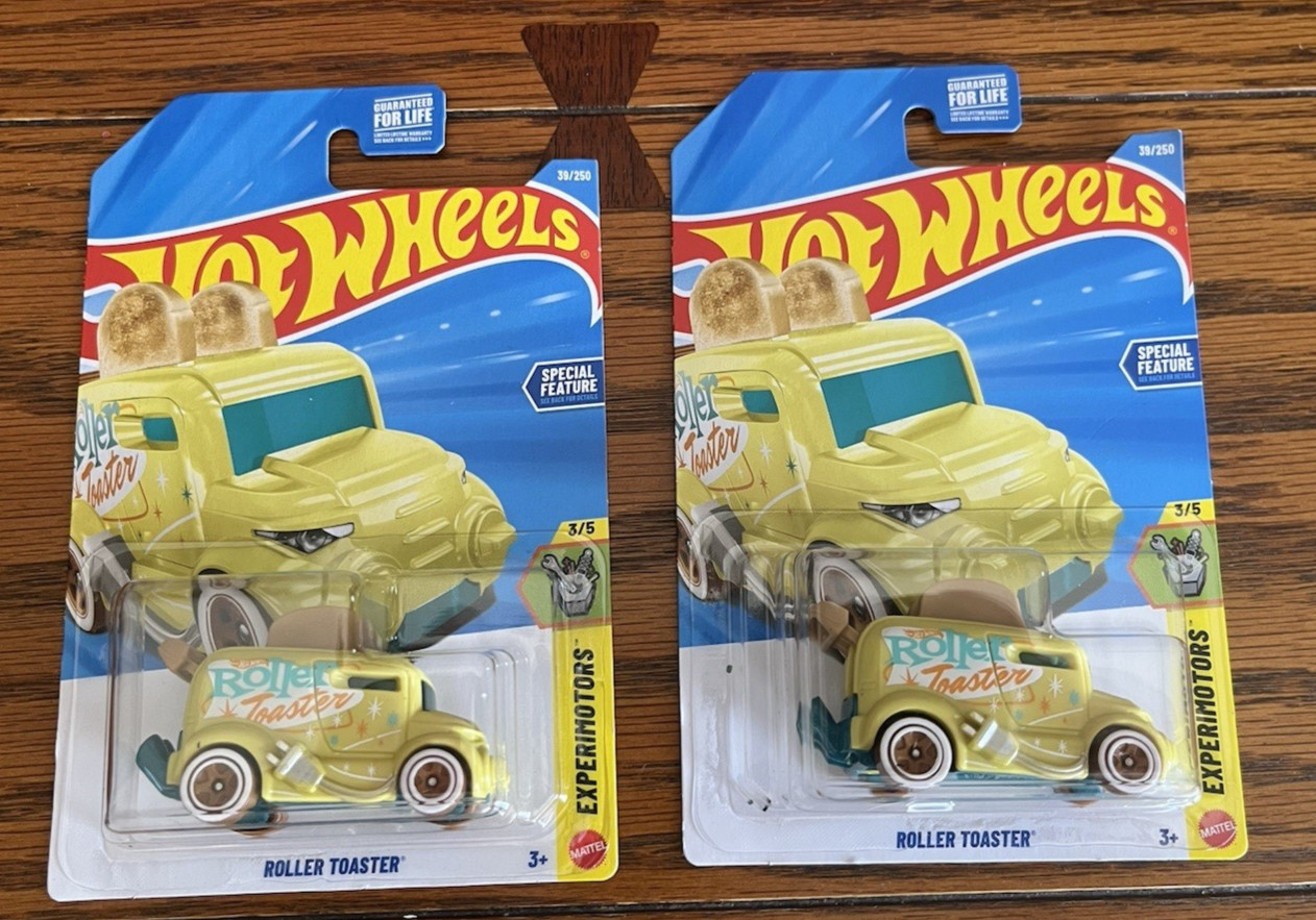 2026 HOT WHEELS EXPERIMOTORS ROLLER TOASTER YELLOW LOT OF 2 #39/250