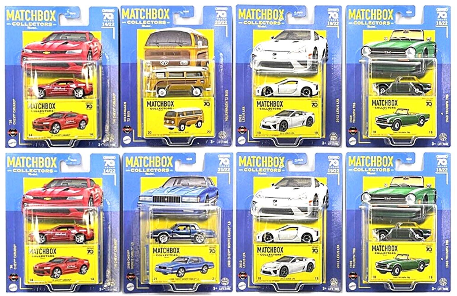 MATCHBOX COLLECTORS SUPERFAST 2023 U 70 YEARS SET OF 8 PCS BY GBJ48-965 U NEW