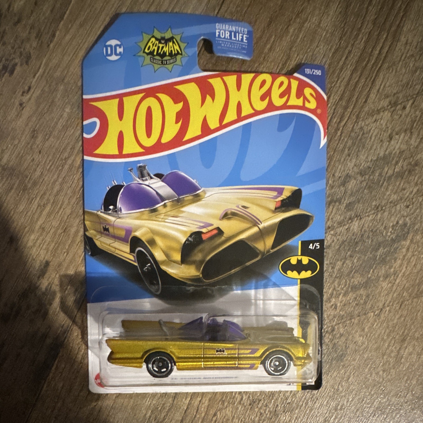 Hot Wheels Batman TV Series Batmobile Gold/Purple Diecast 1:64 Unopened