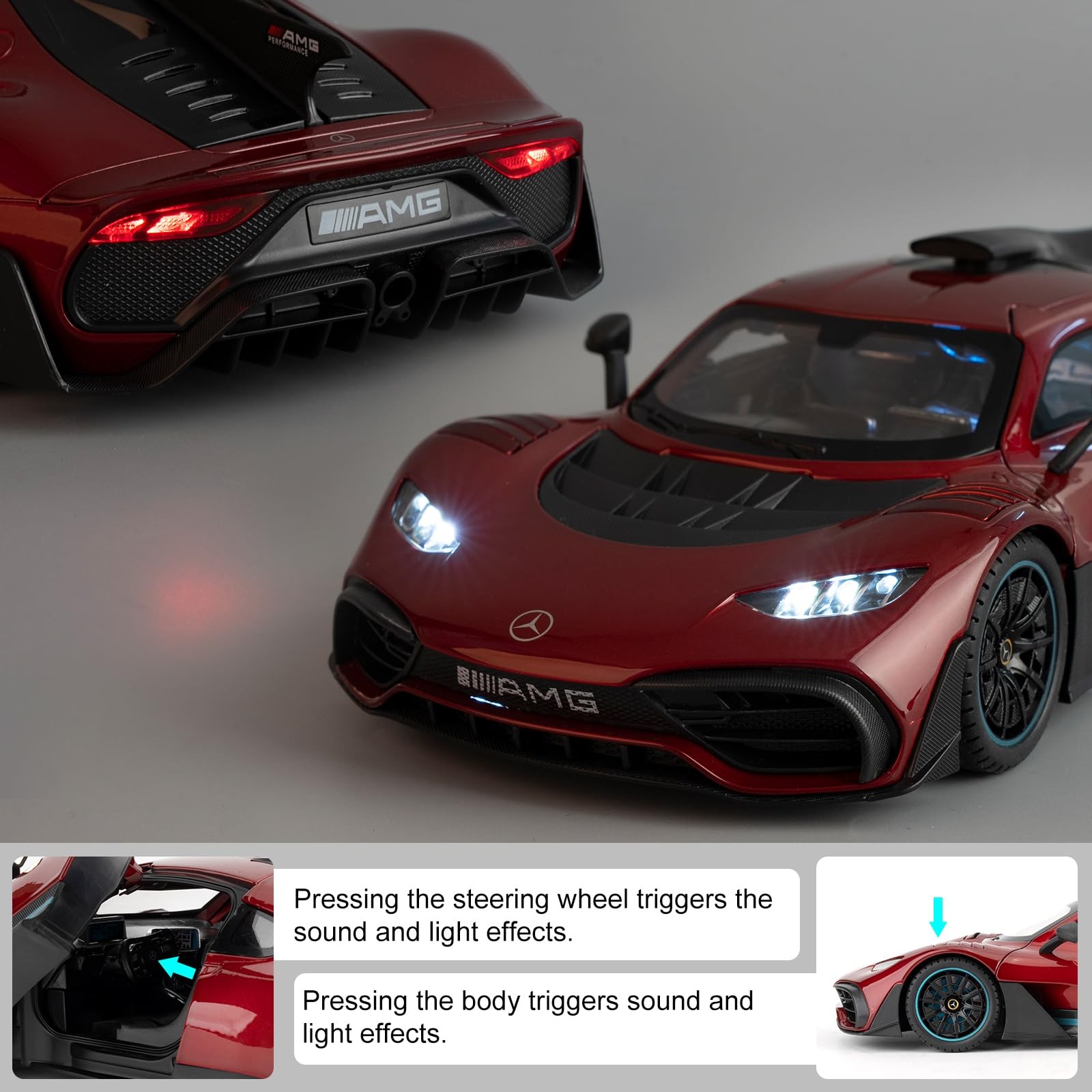 1/18 AMG ONE Die-cast Model Car, Collectible Alloy Model with Sound and Light Fu