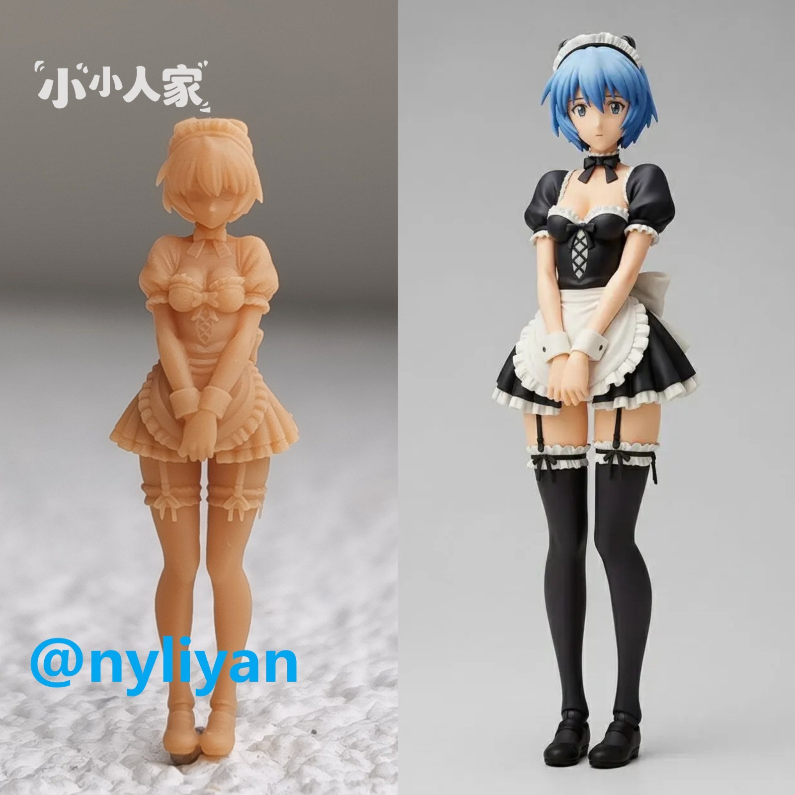 1/43 1/64 1/87 Cute Maid Skirt Girl Scene Props Figure Model For Cars Vehicles