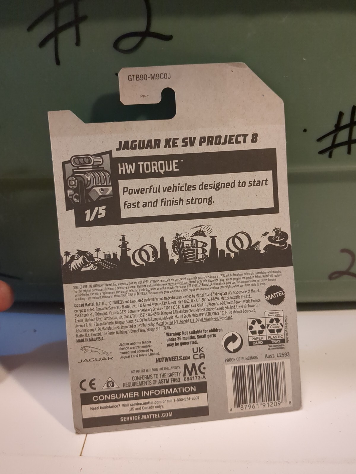 HOT WHEELS 2018 ’18 JAGUAR XE SV PROJECT 8 HW TORQUE 1/5 GTB90 FYB40