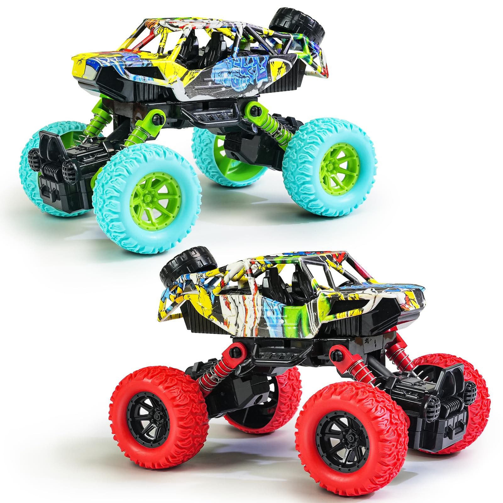 6.3 Inch Monster Truck Toys for Boys 3 4 5 6 7 Years Old, Pull Back Friction Pow