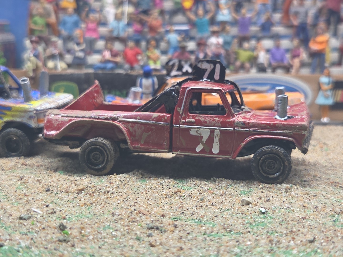 DEMO DERBY CUSTOM DEMOLITION Truck #71 1979 FORD F250 1/64 Junk Yard RANGER XLT