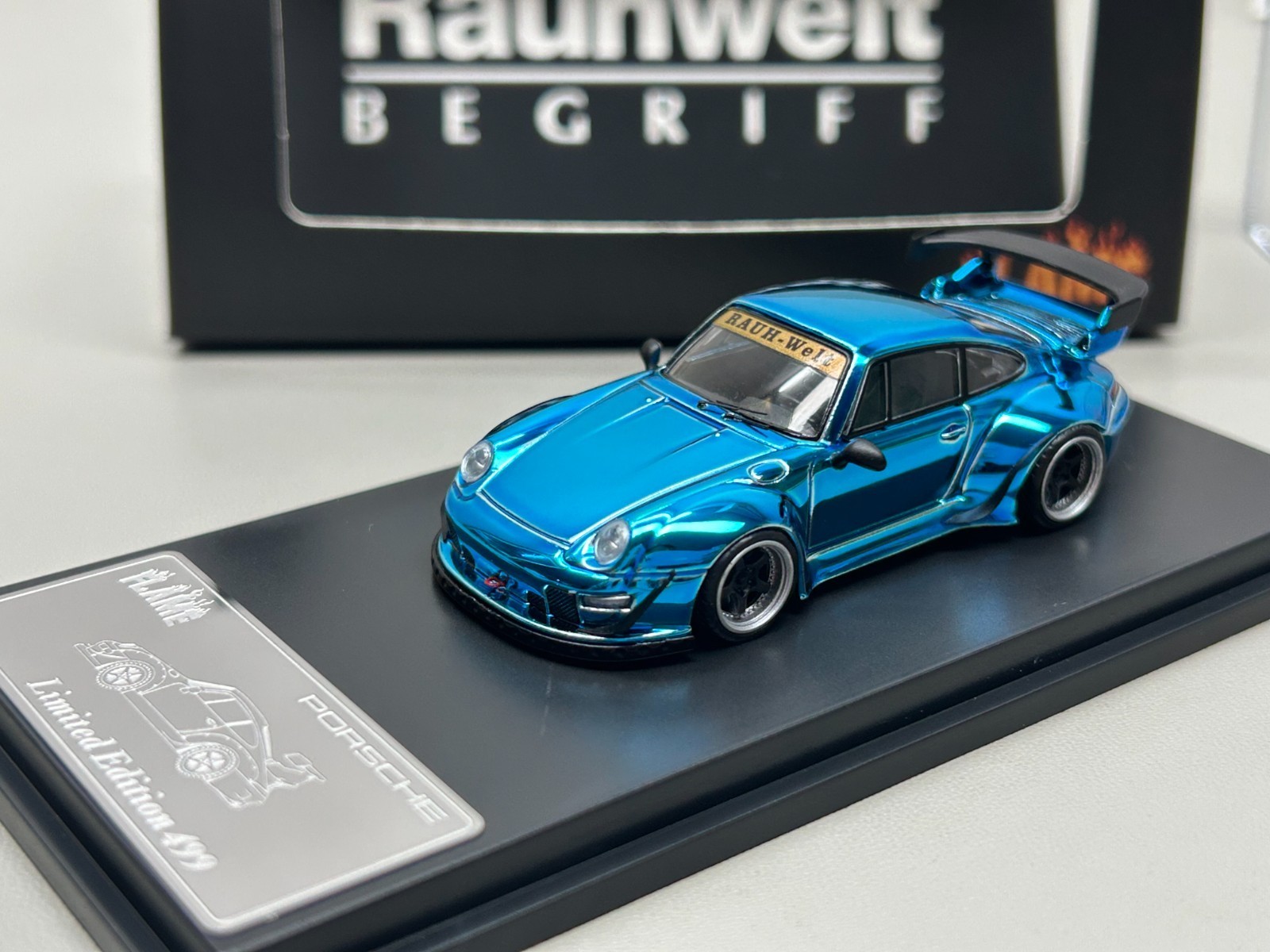 Flame 1:64 Porsche RWB 993/964 Blue Alloy Diecast Car Model