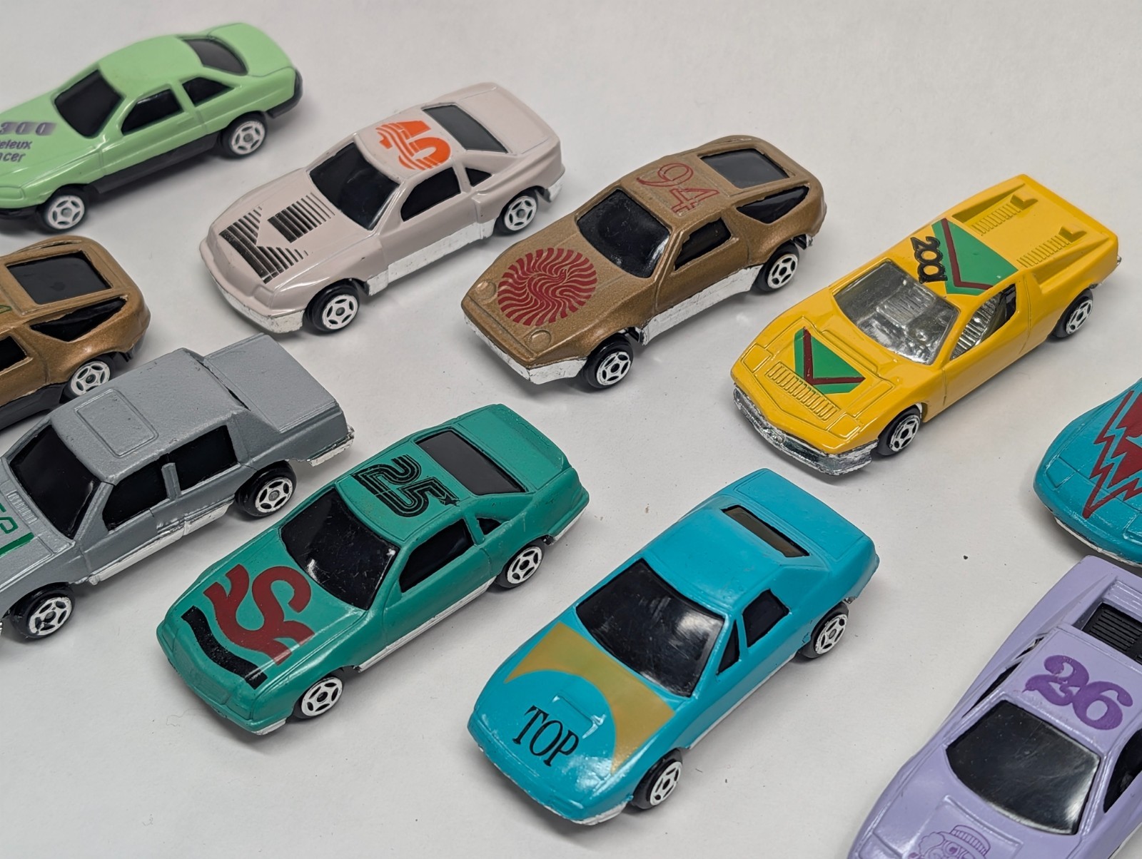 Lot 11 Diecast Toy Cars Mixed Colors Racing Numbers Loose Unbranded China