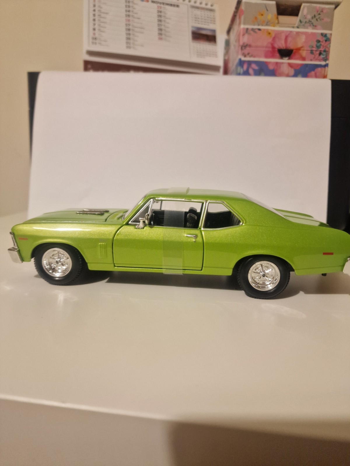 1:24 1970 Chevrolet Nova SS Green Alloy Diecast Car Model KidsAdults Collectible