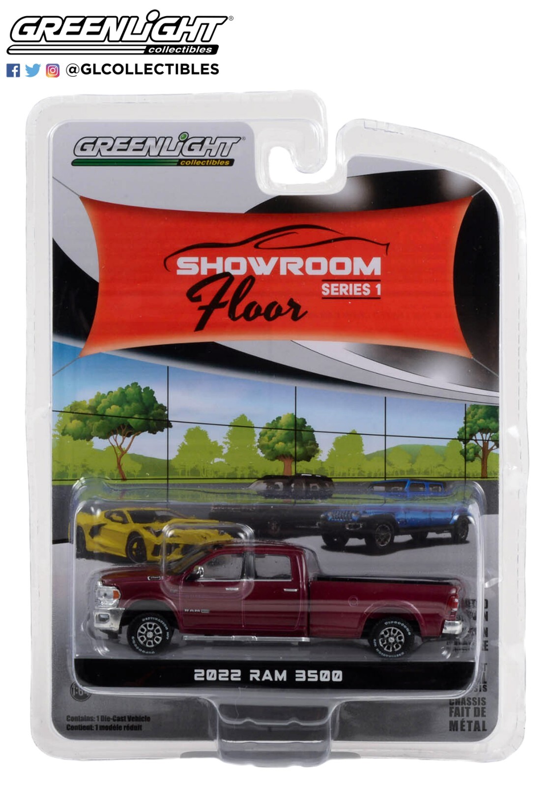 Greenlight Showroom Floor Series 1 2022 Ram 3500 Maroon 1/64