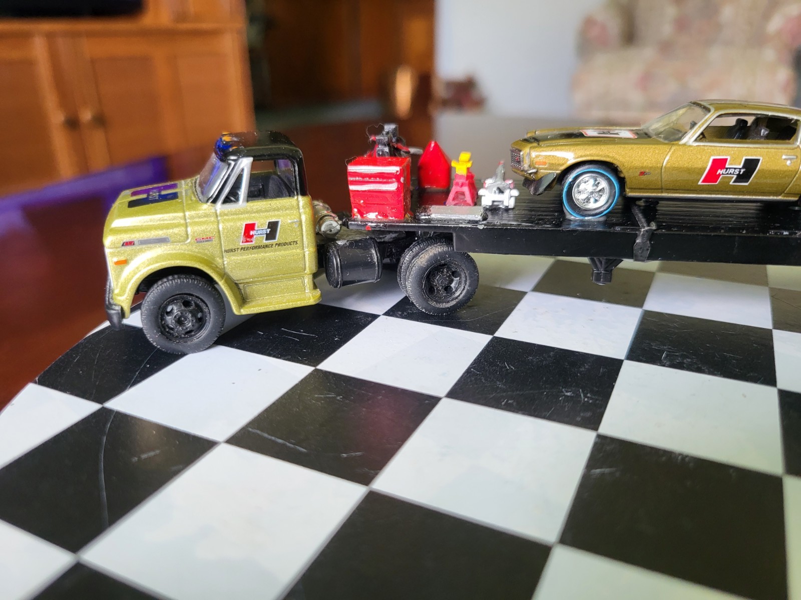 M2 Gold Hurst Series Customized ,70 GMC 5500 Truck, 69 Olds,70 Chevy Comaro 1/64
