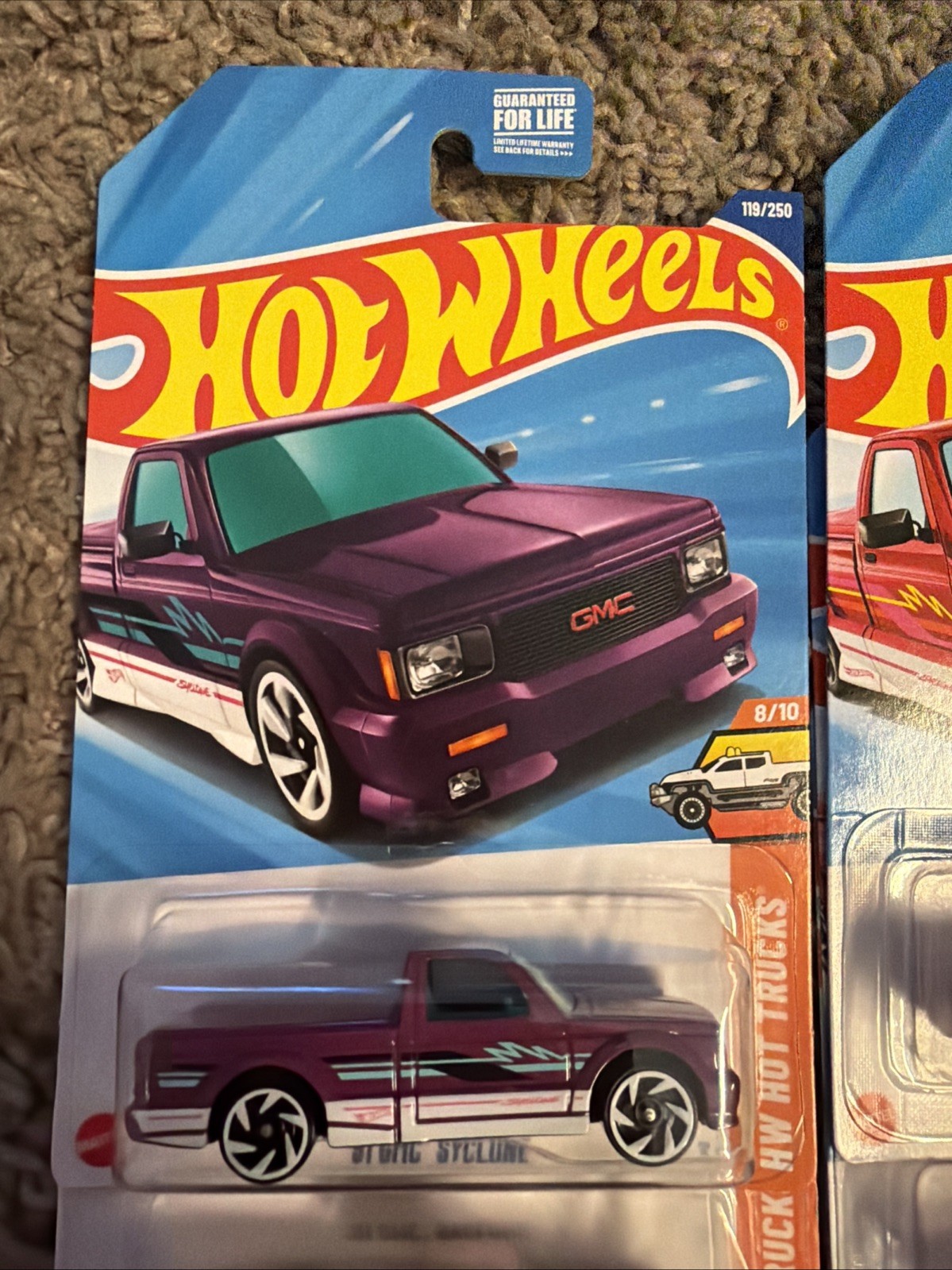 Hot Wheels 91 GMC Syclone Lot Of 8 Purple And Red HW Hot Trucks 8/10