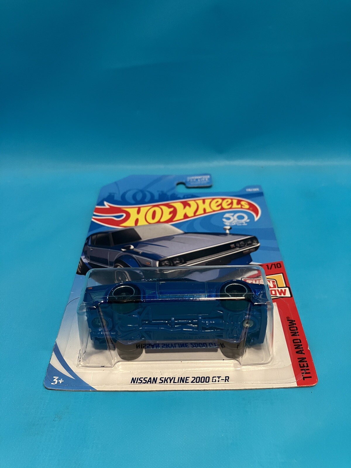 Hot Wheels Nissan Skyline 2000 GT-R Blue Then and Now Carded
