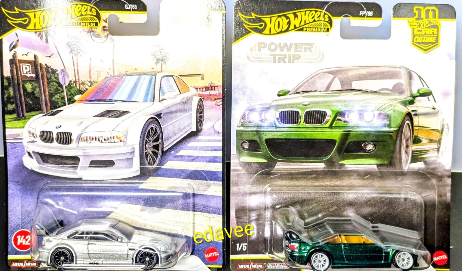 Hot Wheels 2026 Premium Boulevard BMW M3 GTR & Power Trip In Green 2pk Set