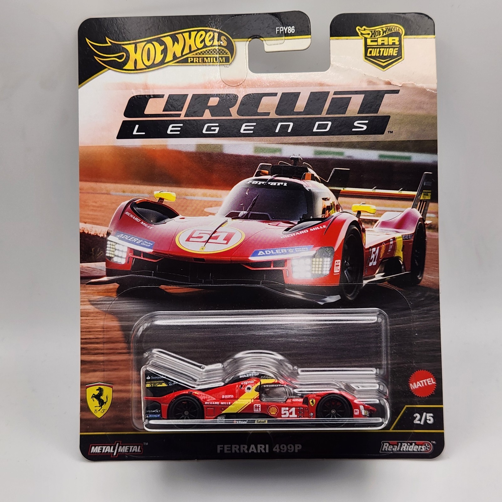 Hot Wheels Premium Ferrari 499P *DAMAGED CARD*