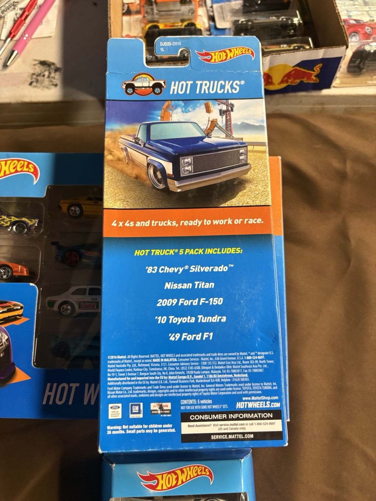 Hot Wheels 2018 HW Hot Trucks 5 Pack #FKT63 1 64 Scale Diecast Silverado