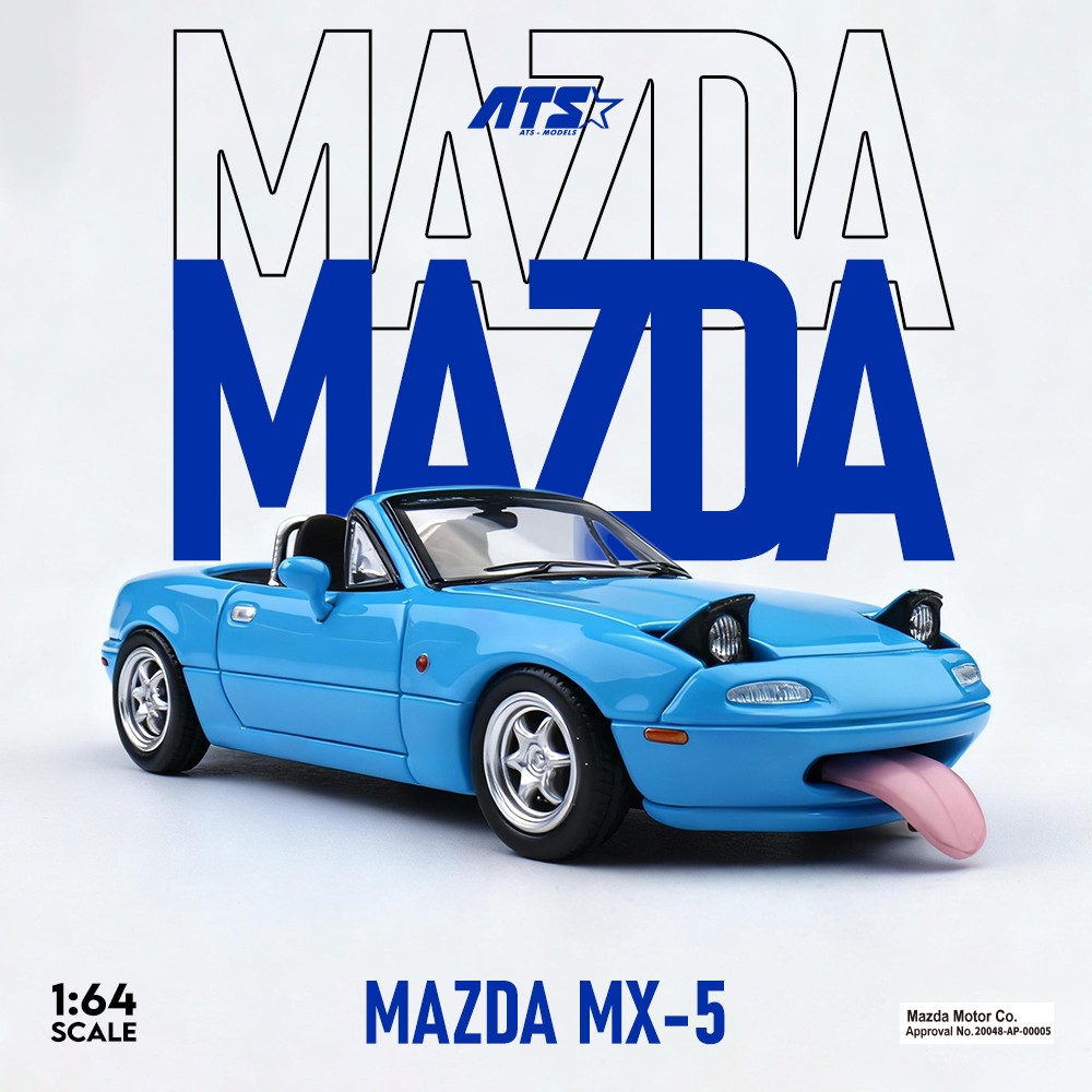 ATS 1:64 Mazda MX5 Miata NA Tongue Out Opened PopUp Lights Diecast Car Variant