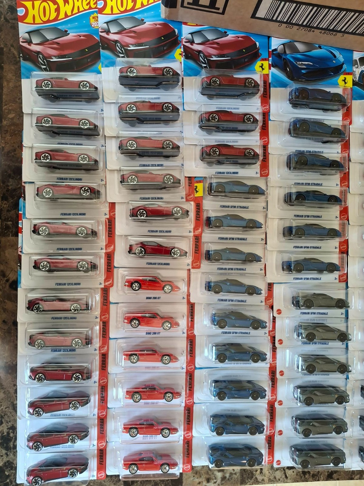 Hot Wheels Ferrari Lot of 72 in Case: Stradale/Competizione/Dino/GTB4/12Cilindri