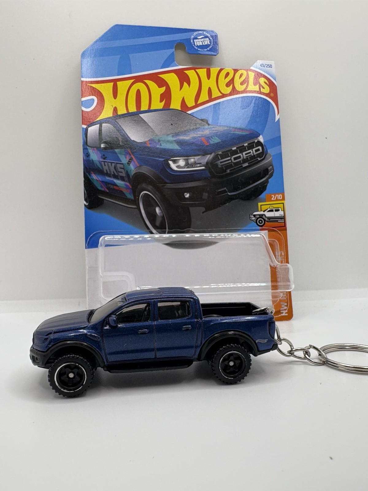 Hot Wheels custom keychain ‘19 Ford Ranger Raptor blue **IN PACKAGE**